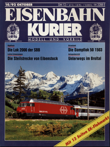   Eisenbahn-Kurier Heft Nr. 10/92 (Oktober 1992). 