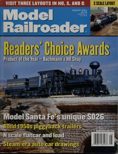  Model Railroader Magazine, August 2001: Reader's Choice Awards. Product of the year - Bachmann's H0 Shay. 