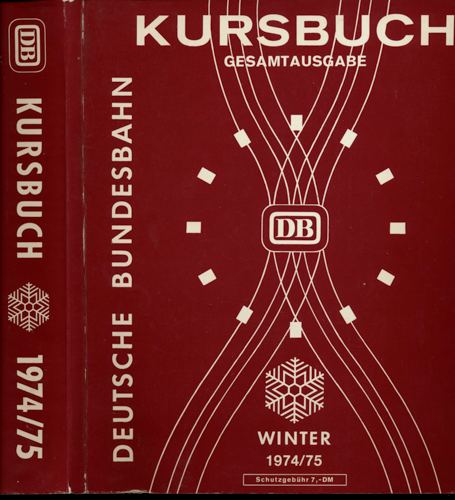   Kursbuch Deutsche Bundesbahn Winter 1974/75. Gesamtausgabe. 