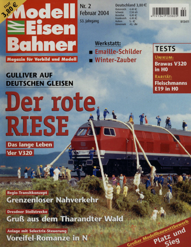   Modelleisenbahner. Magazin für Vorbild und Modell. hier: Heft 2/2004 (Februar 2004): Der rote Riese. Das lange Leben der V 320. 