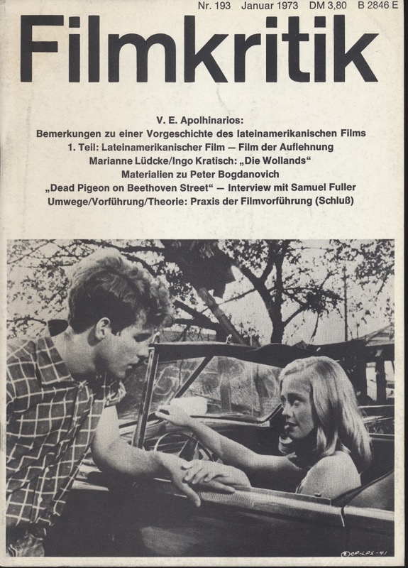   Filmkritik Nr. 193 (Januar 1973): V.E. Apolhinarios / Materialien zu Peter Bogdanovich. 