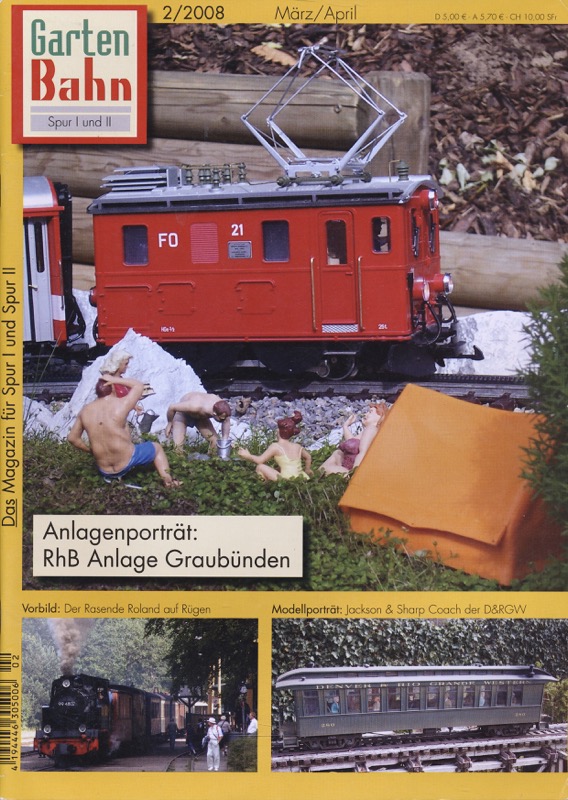 MELISET, Manfred R.  GartenBahn. Das Magazin für Spur I und Spur II Heft 2/2008: Anlagenporträt: RhB Anlage Graubünden. 