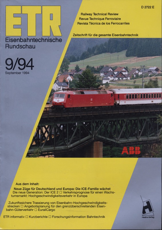   ETR Eisenbahntechnische Rundschau Heft 9/94. 