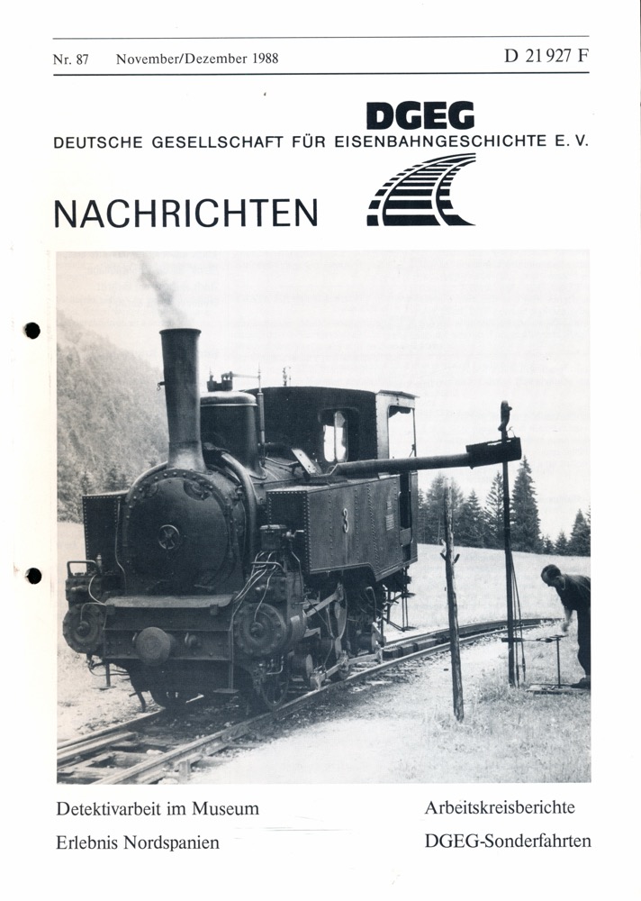 Nowakowsky, Harald (Hrg.)  DGEG-Nachrichten Heft Nr. 87/1988 (November/Dezember 1988). 