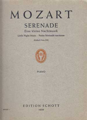 Mozart, W. A.:  Mozart - Eine kleine Nachtmusik - Serenade für 2 Violinen, Viola, Violocello und Kontrabass. 