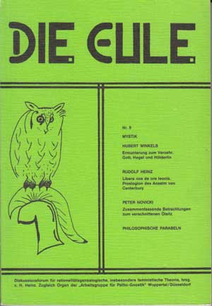 Heinz, H.:  Die Eule. Diskussionsforum für rationalitätsgenealogische, insbesondere feministische Theorie. Ausgabe Nr. 9. 