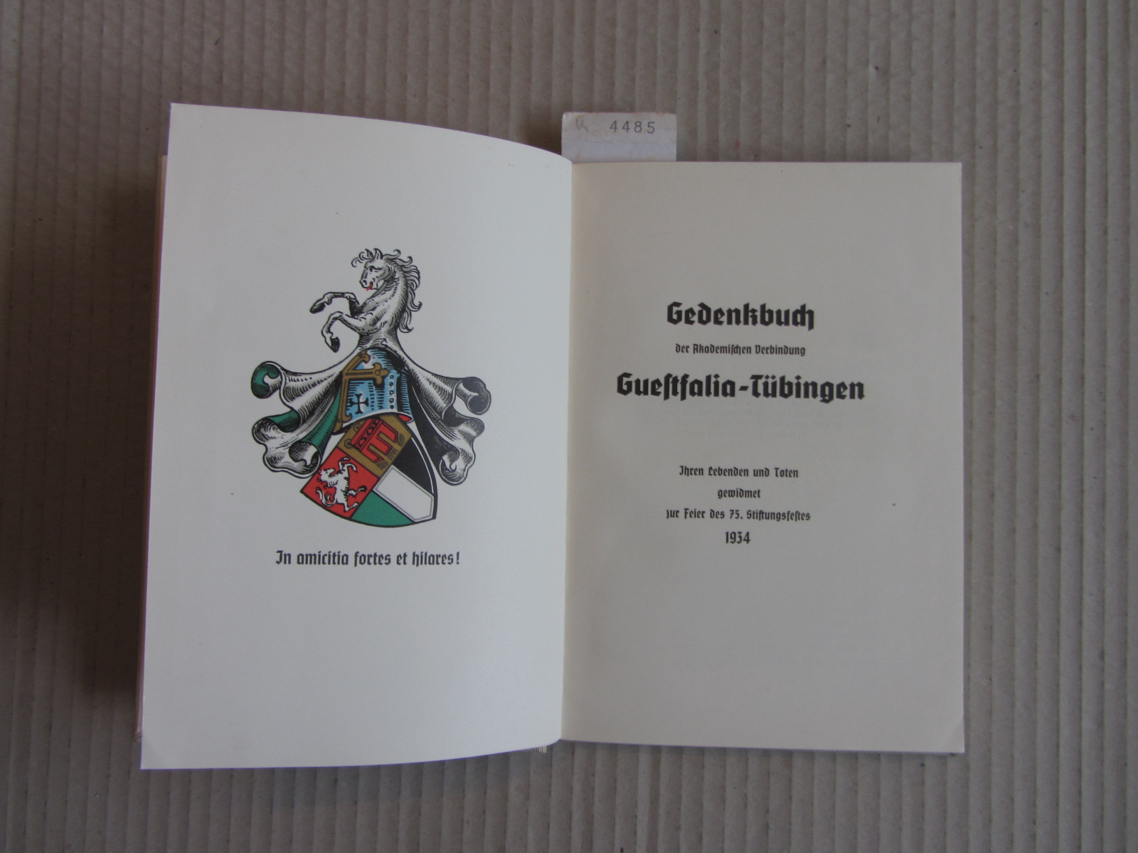   Gedenkbuch der Akademischen Verbindung Guestfalia-Tübingen. Hrsg.: Philisterium und Aktivitas der A. V. Guestfalia-Tübingen. 