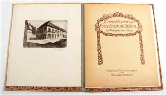 Weiser, Theodor:  Beethoven-Gedenkstätten in Baden bei Wien. (10 signierte) Original-Radierungen. 