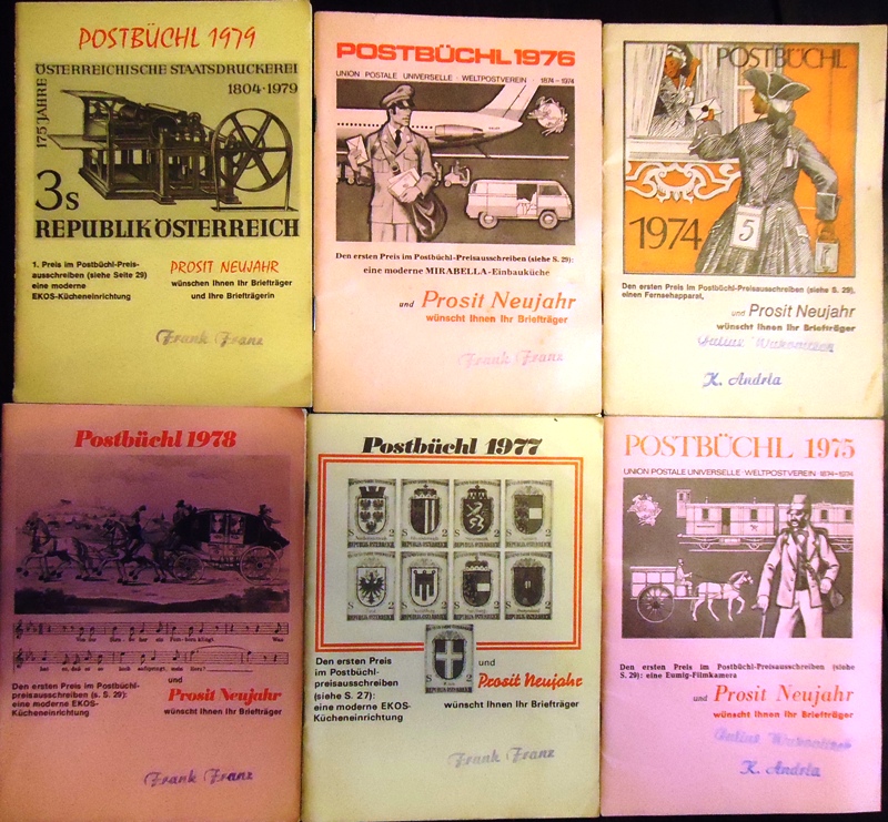 Österreichische Postbüchl -  Sammlung von 6 Heften. 1974-1979. 