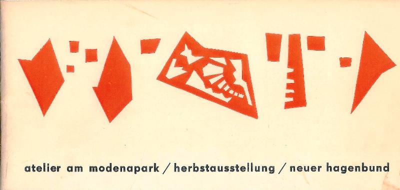 Hagenbund -  atelier am modenapark. herbstausstellung. neuer Hagenbund. 30. 10. - 30. 11. 1957. 