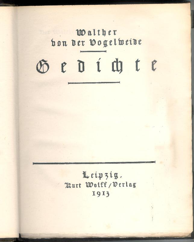 Drugulin - Walther von der Vogelweide  Gedichte. 