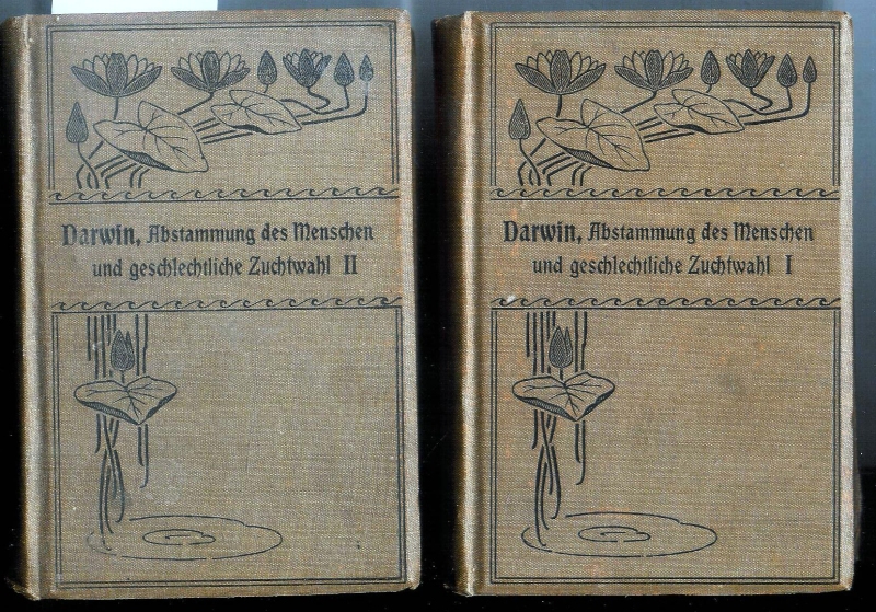 Darwin, Charles  Die Abstammung des Menschen und die geschlechtliche Zuchtwahl. 2 Bände (Komplett). Aus dem Englischen von Paul Seliger. 