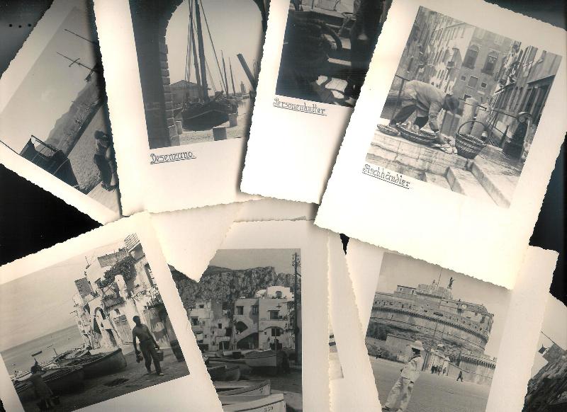 Italien -  90 Fotokarten einer Italienreise (Städte, Landschaften, Alltagsszenen). Nicht datiert (ca. 1930).Vermutlich Dokumentation einer privaten Reise. 
