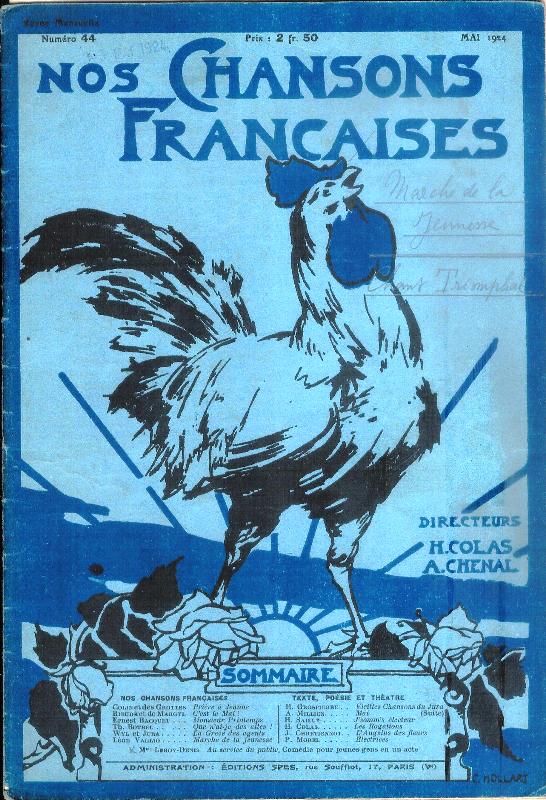 Colas, Henri (Ed.); Chenal, Andre (Ed.)  Nos Chansons Francaises. Numéro 44, Mai 1924. 