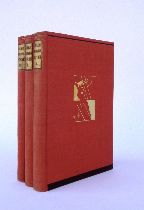 Romains, Jules / Teige, Karel (Einbandentwurf und Typografie)  Numeriertes Exemplar - Psyche. Vol. 1-3 / Bände 1-3. Band. Komplett. 