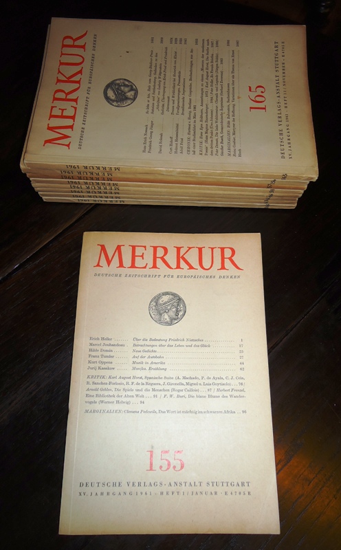 Merkur. Deutsche Zeitschrift für europäisches Denken.  Jahrgang 1961 (9 Hefte): Heft 1, 2, 3, 4, 7, 8, 9, 10, 11. 