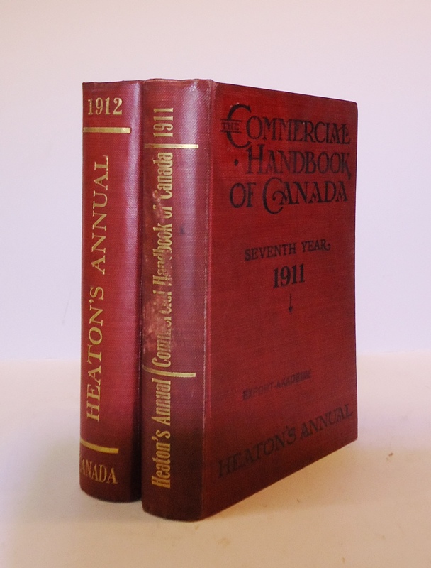Heaton, Ernest (ed.)  2 Vol. - Heaton´s Annual. The Commercial Handbook of Canada and Boards of Trade Register. Seventh Year 1911 and Eighth Year 1912. 