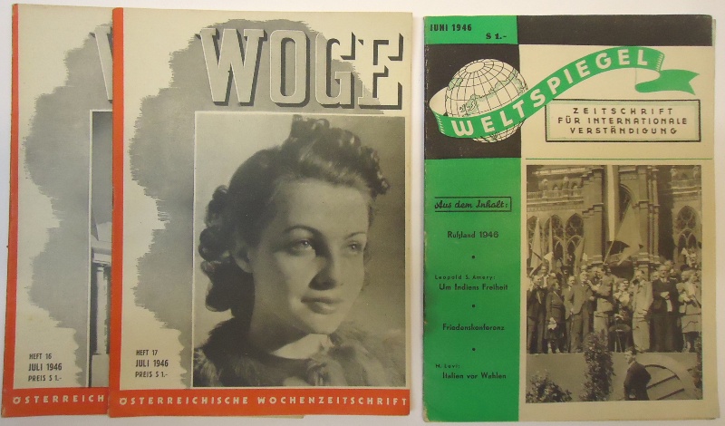 Wüllerstorff, Bernhard von  WOGE. Österreichische Wochenzeitschrift. Heft 16 und 17, 1946. 