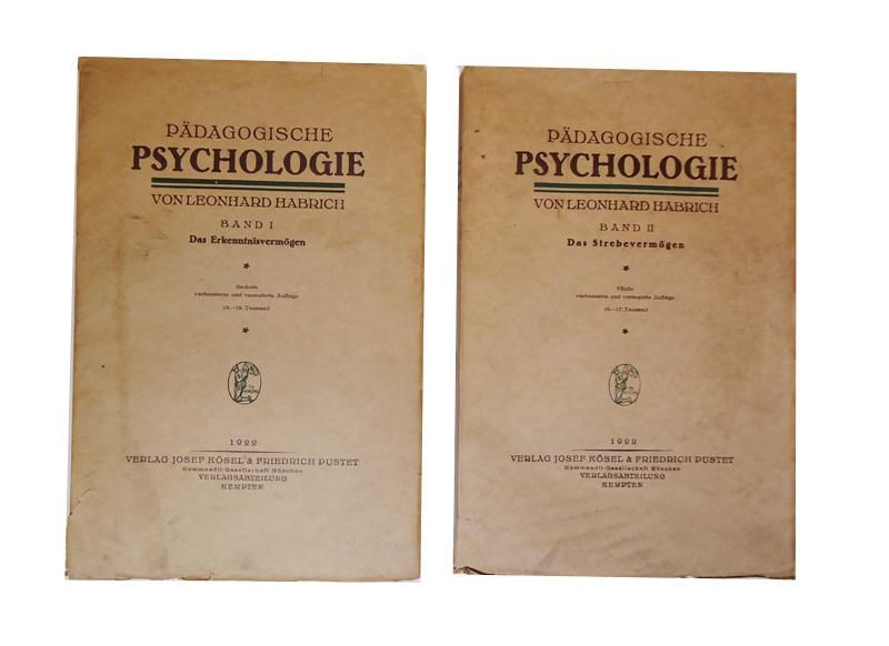 Habrich, Leonhard (1848 bis 1926)  Pädagogische Psychologie. 1. und 2. Band. 
