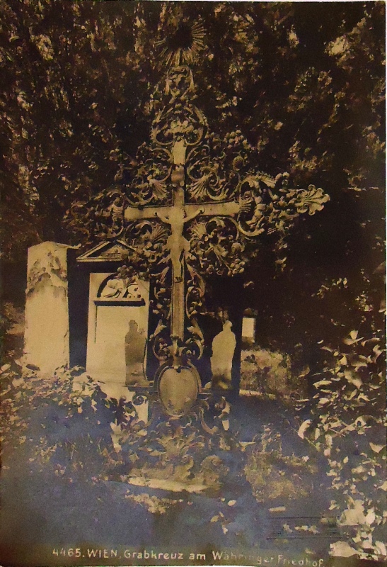 Reiffenstein, Bruno  Originalfoto. Wien, Grabkreuz am Währinger Friedhof. Vintage. 