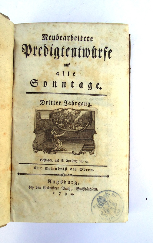 Predigten (1794) -  Neubearbeitete Predigtentwürfe auf alle Festtage. Dritter Jahrgang. 