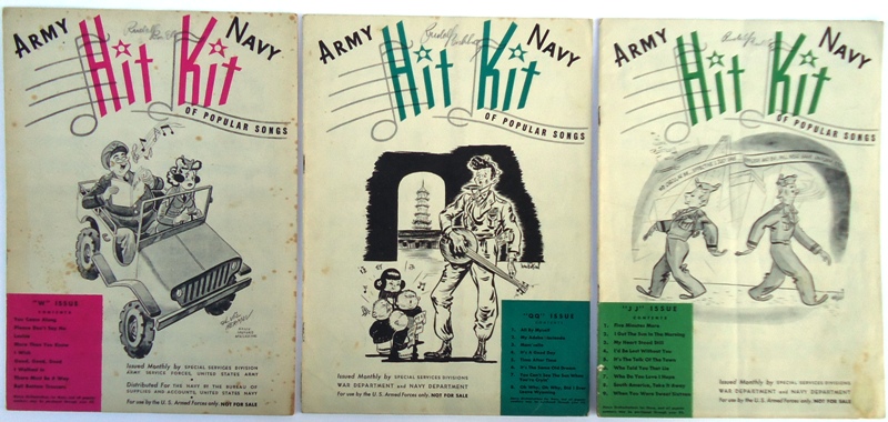 War Department and Navy Department  Army Navy Hit Kit of Popular Songs. 3 issues. 