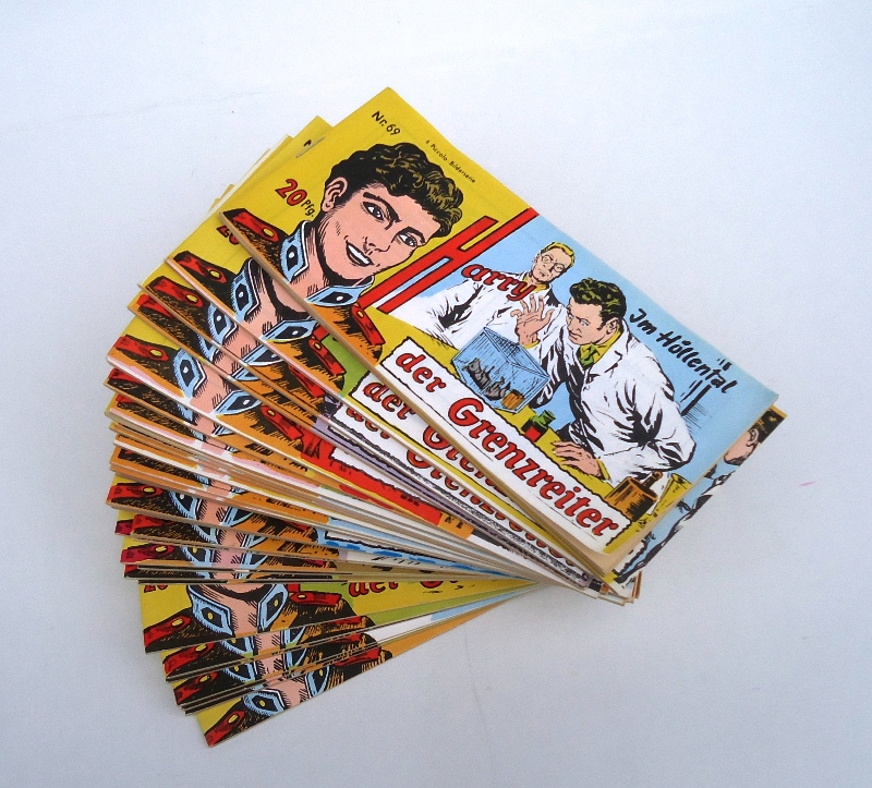 Comics -  Harry der Grenzreiter. 36 (von 69) Heften. Piccolo-Bilderserie Zweite Auflage, hg. von Stefan Doeller. 