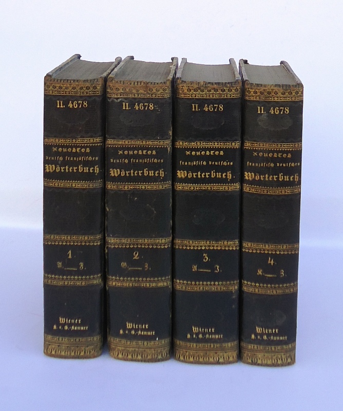 Henschel  Neuestes französisch-deutsches und deutsch-französisches Wörterbuch. / Nouveau Dictionnaire francais-allemand et allemand-francais. Komplett in 4 Bänden. 