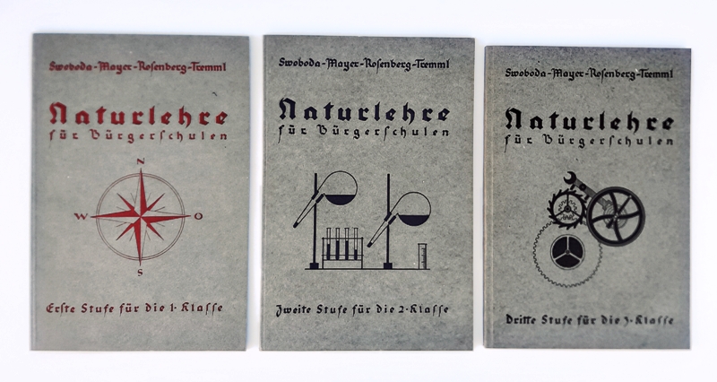 Swoboda-Mayers  Naturlehre für Bürgerschulen. In drei konzentrischen Lehrstufen. 3 Bände (= 1., 2. und 3. Klasse) 