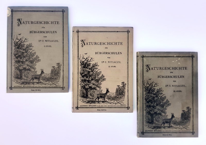 Witlaczil, Emanuel  Naturgeschichte für Bürgerschulen in drei Stufen. 3 Bände. 