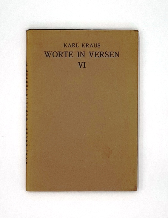 Kraus, Karl  Worte in Versen VI. 