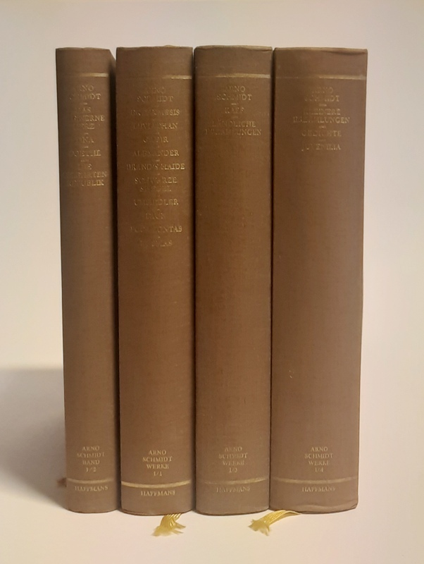 Schmidt, Arno  Werke. Werkgruppe I (Romane, Erzählungen, Gedichte, Juvenilia), Bd. 1-4. Bargfelder Ausgabe 