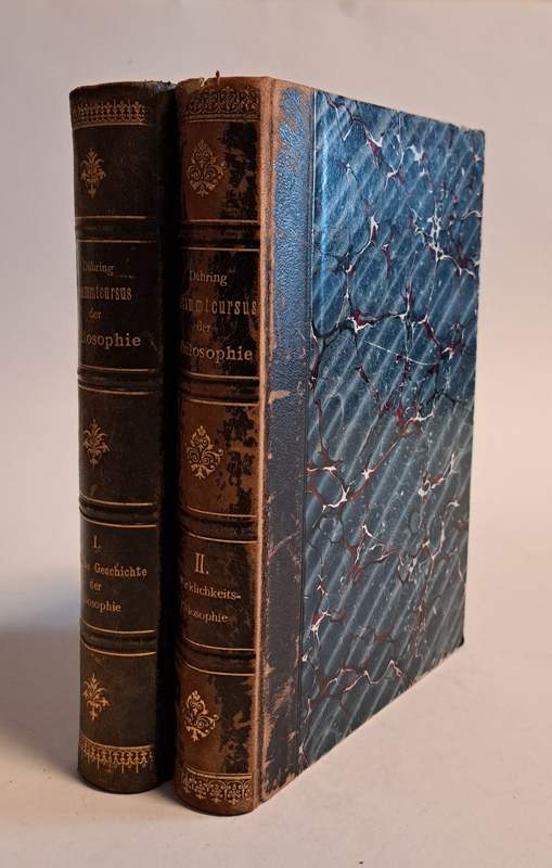 Dühring, Eugen  Gesammtcursus der Philosophie. 1. und 2. Teil. Komplett in 2 Bänden. 