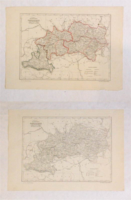 Landkarte -  Erzherzogtum Österreich unter und ob der Enns und Herzogthum Salzburg. 