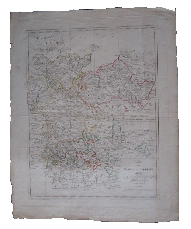 Niedersachsen - Landkarte - Kipferling, K.I.  Charte vom Nieder-Saechsischen Kreise, Zum Gebrauche der Oesterreichen Schulen. 