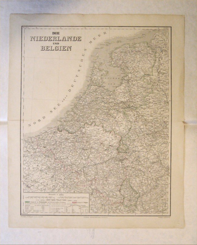 Niederlande, Belgien - Landkarte  Die Niederlande und Belgien. 