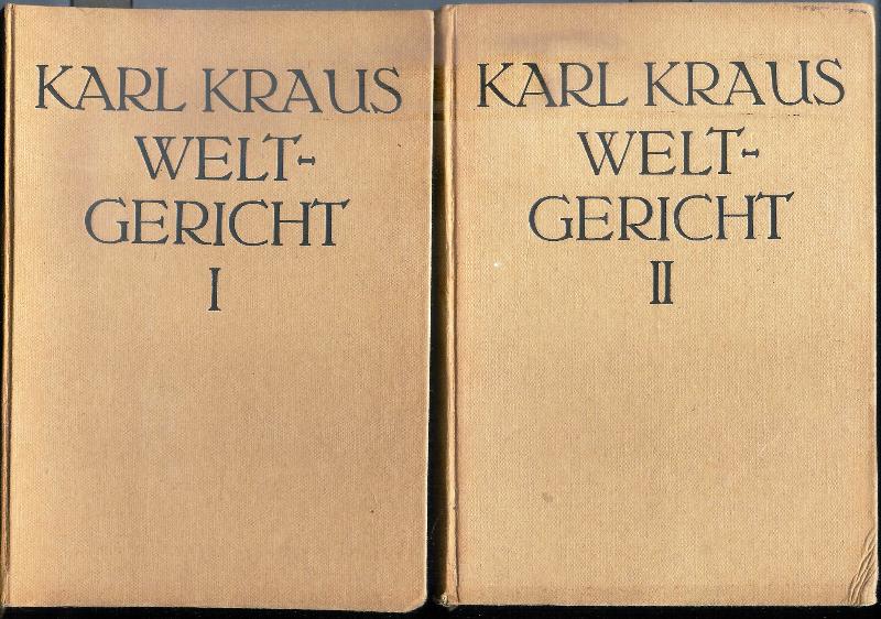 Kraus, Karl  Weltgericht. 2 Bände. Komplett. 