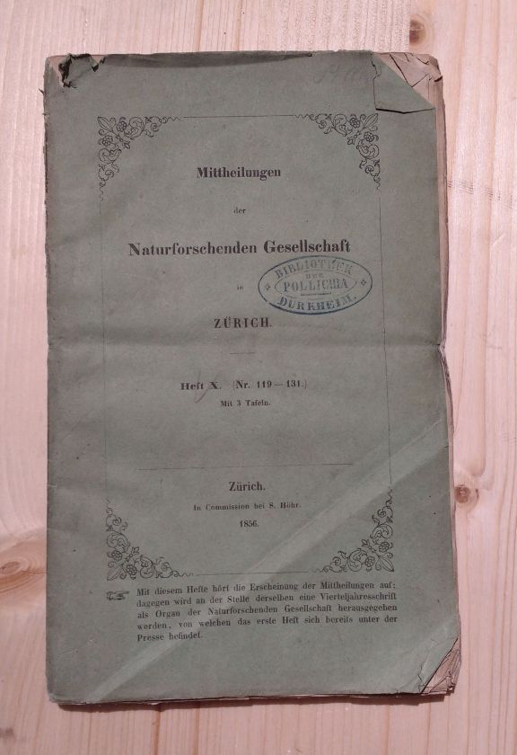 Div.:  Mittheilungen der Naturforschenden Gesellschaft in Zürich. Heft X. (Nr. 119 - 131) 