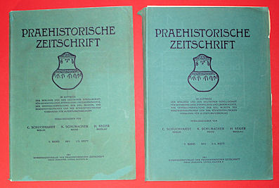 Schuchhardt, Carl, K. Schumacher und H. (Hrsg.) Seger:  Praehistorische Zeitschrift. Bd. 5. 1913 in den Heften 1/2 und 3/4. 