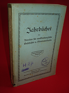 Stuhr, Friedrich (Hrsg.):  Jahrbücher des Vereins für mecklenburgische Geschichte und Altertumskunde (Mecklenburger Jahrbücher) Jg. 92, 1928. 