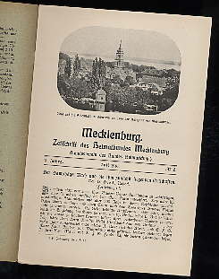   Mecklenburg. Zeitschrift des Heimatbundes Mecklenburg. 11. Jg. (nur) Heft 2. 