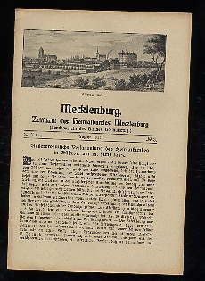   Mecklenburg. Zeitschrift des Heimatbundes Mecklenburg. 20. Jg. (nur) Heft 3. 
