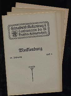   Mecklenburg. Zeitschrift des Heimatbundes Mecklenburg. 22. Jg. in 4 Heften. 