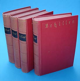 Schiller, Friedrich von:  Schillers Werke in zwölf Bänden. Mit einer biographischen Einleitung von Heinrich Stiehler. Bd. 1-12 in 4 Bd. 