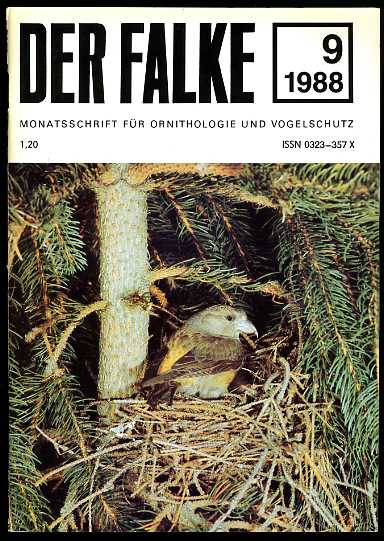  Der Falke. Monatsschrift für Ornithologie und Vogelschutz. Jg. 35. 1988 (nur) Heft 9. 