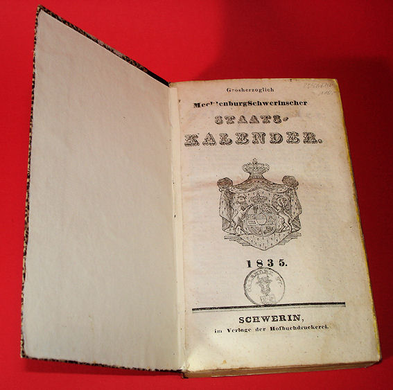   Großherzoglich Mecklenburg-Schwerinscher Staats-Kalender. 1835. 