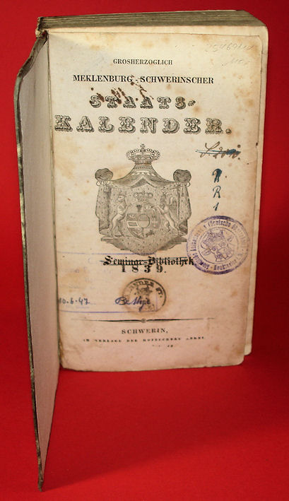   Großherzoglich Mecklenburg-Schwerinscher Staats-Kalender. 1839. 