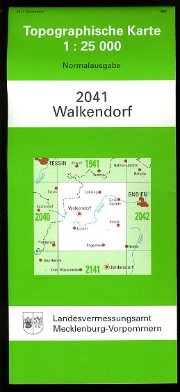   Topographische Karte 1:25 000. Normalausgabe. 2041. Walkendorf. 