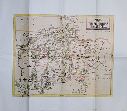   Karte. Fürstentum Ratzeburg. Aus dem Mecklenburg-Atlas des Bertram Christian von Hoinckhusen (um 1700) 