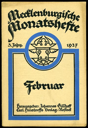   Mecklenburgische Monatshefte. Jg. 3 (nur) Heft 2, Februar 1927. 